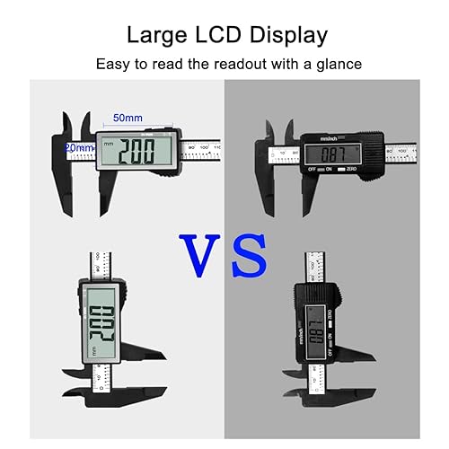 Miniatura 10 de Kynup Calibrador digital, herramienta de medición de pinza con pantalla LCD grande, calibrador micrómetro, acero inoxidable, a prueba de