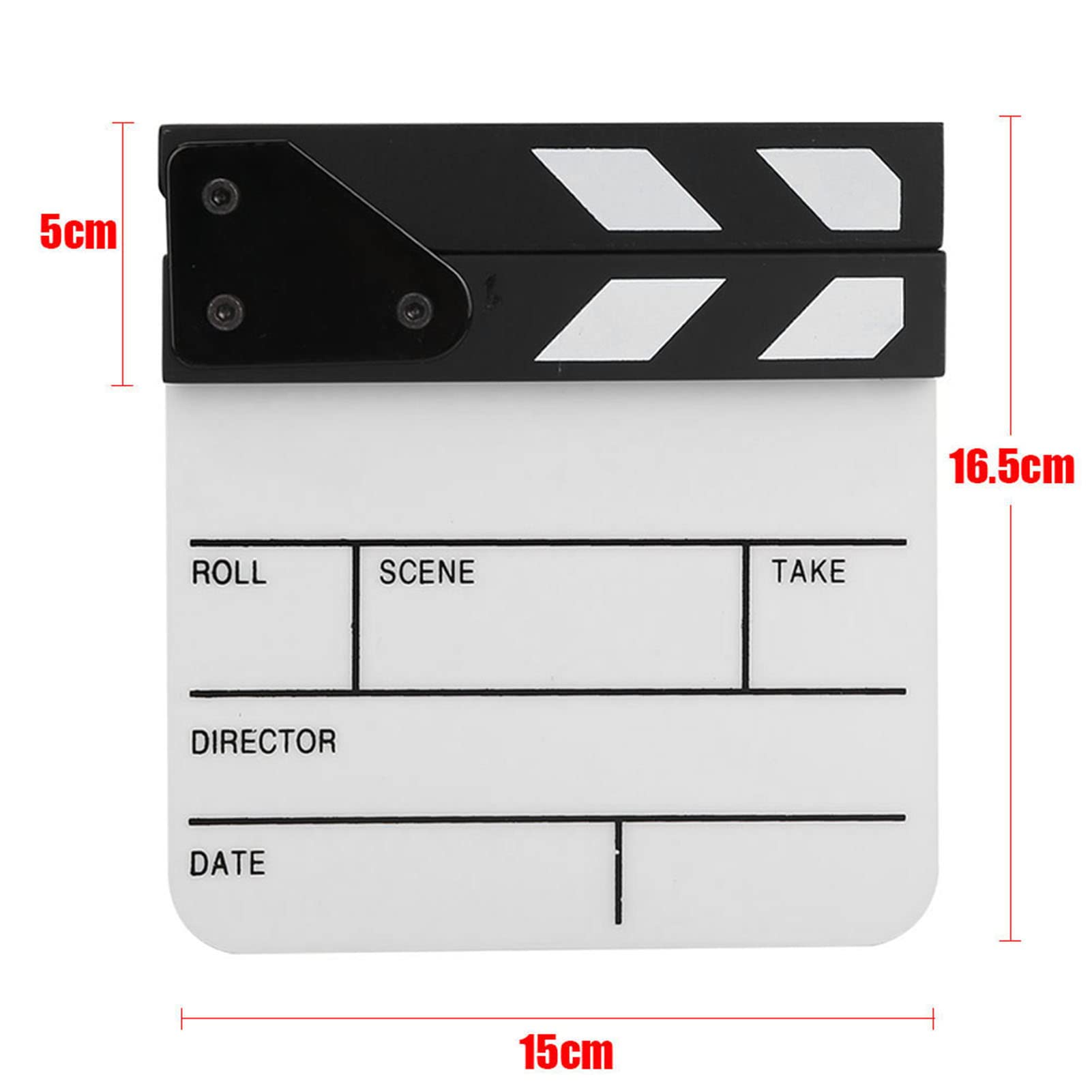 Ciak Cinematografico In Acrilico E Legno - Scrivibile, Per Film, Video E Fotografia - 20x19,5 Cm