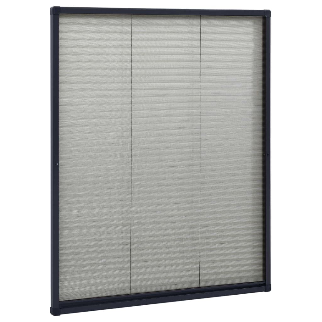 Moustiquaire Enroulable pour Fenêtre de Toit, Moustiquaire plissée pour fenêtre Aluminium Anthracite 60x80 cm