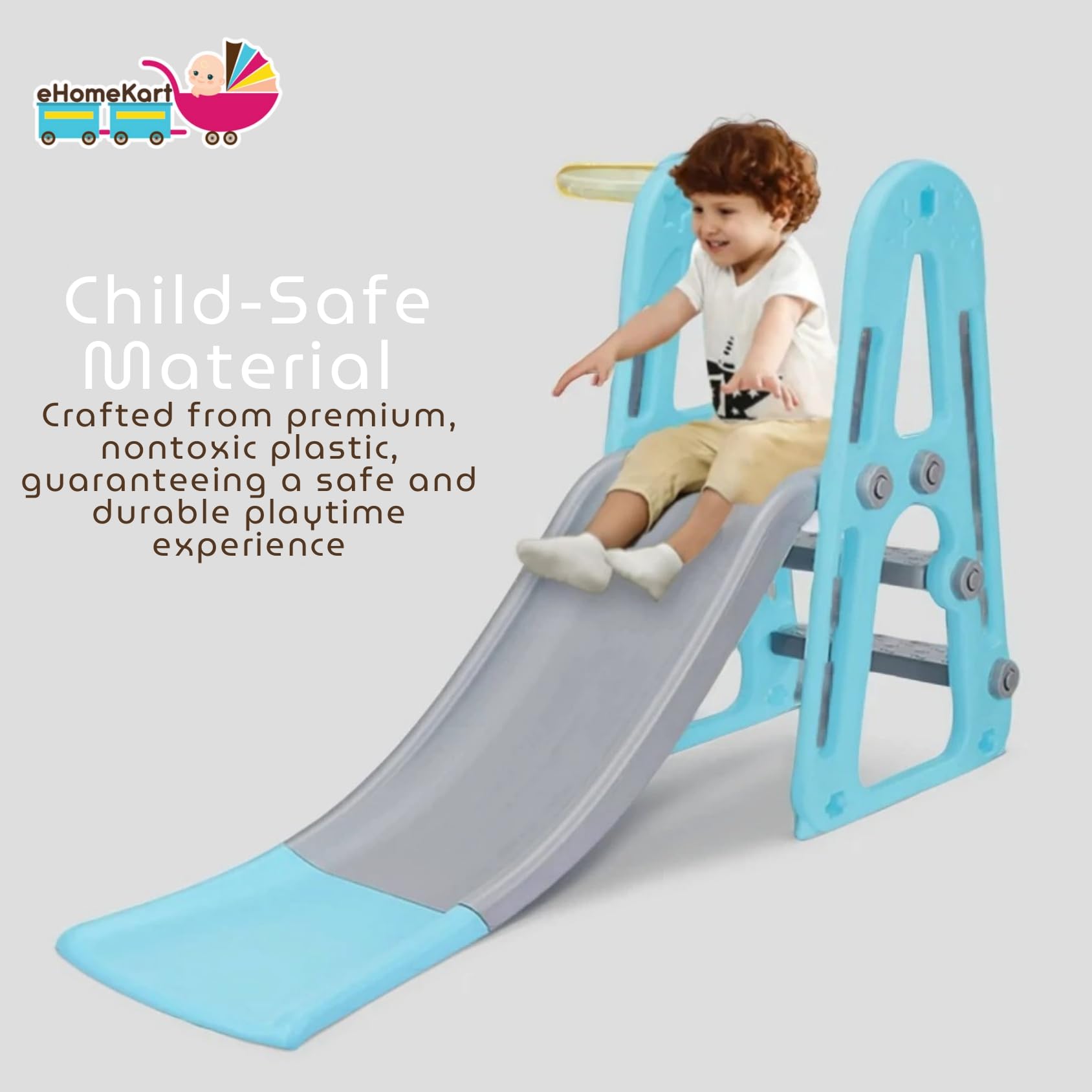 eHomeKart Garden Slide for Kids - Playgro Super Prime Slider with Extended Buffer -for Boys and Girls Perfect Slides/Toys for Home, Indoor or Outdoor 1 Year to 5 Years - L140 x B62 x H85 cms 1