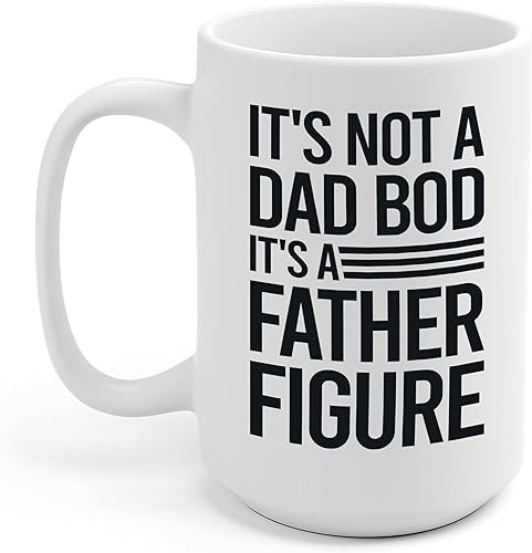 Taza de café divertida para hombre con texto en inglés It's Not A Dad Bod Its A Father Figure Día del Padre, para hombres y viajeros (blanco, 15 disponible en Yaxa Colombia