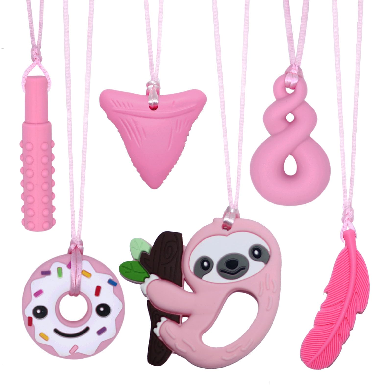 Kauen Halskette für sensorische Jungen und Mädchen 6 Pack, Kauen-Beißringe für Kinder mit Autismus, ADHS und Beißbedürfnissen, Sensorische Kauspielzeuge für autistische Kinder