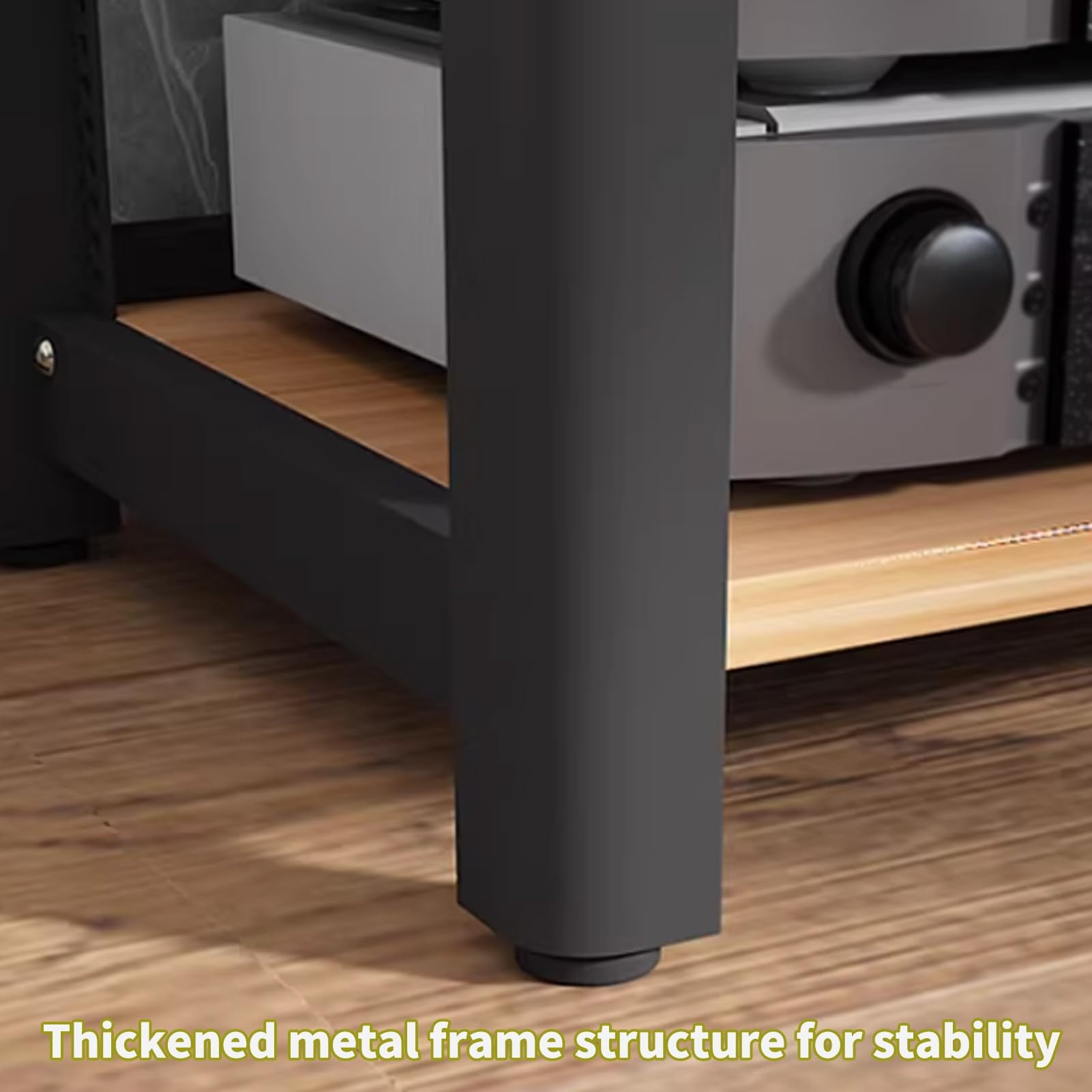 Rack audio HiFi, supporto per componenti stereo a 2/3/4/5 livelli, mobiletto in legno regolabile per casa/ufficio (rosso, 100 cm)
