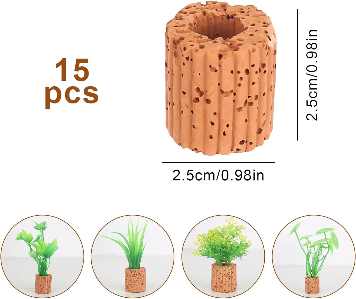 Aquarium-Pflanzenanker Aus Keramik – 12 Stück, 25 Mm Hoch, Feste Ringe Für Wasserpflanzen, Bio-Filtration