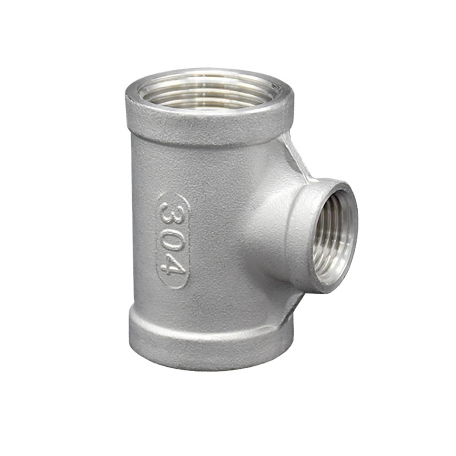 Té NPT de acero inoxidable 304 hembra de 1/2 pulgada para conexión de tres vías 2