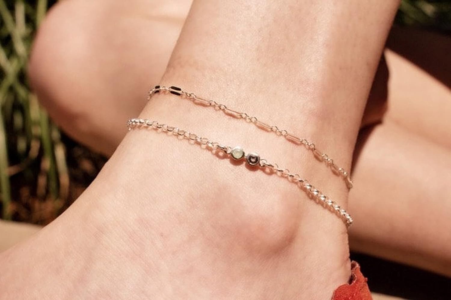 Minimalistic Birthstones Anklet Custom Birthstone AnkletChristmas Gift for Mom Grandma Anklet Kid's Birthstone Anklet for MIL