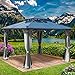 Produktbild BRAST Pavillon Aluminium Pagode 3,5x3,5m | viele Modelle & Farben | inkl. Moskitonetz + LED | festes Dach | wasserdicht | stabil |UV-Schutz | Hellgrau