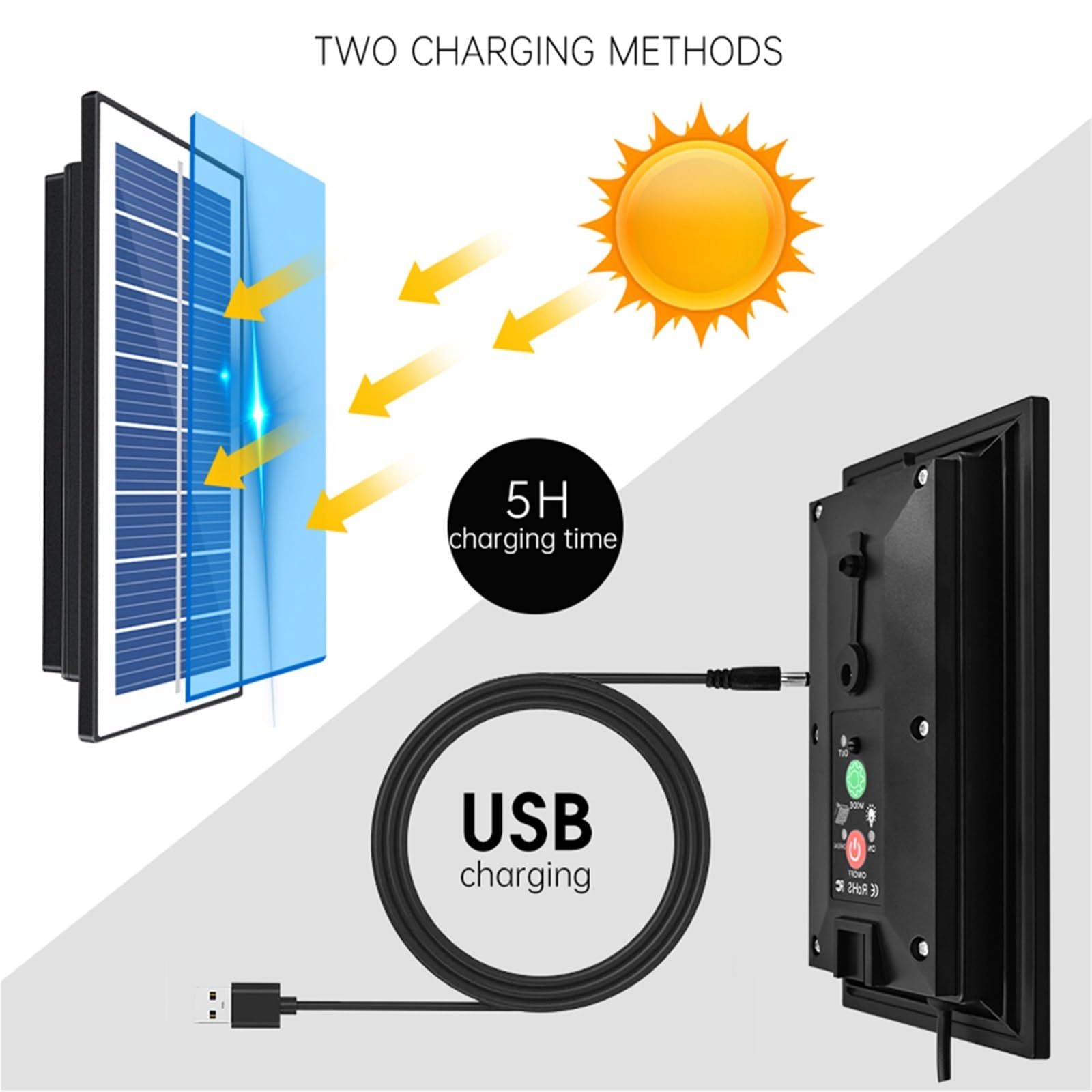 Generico Solarna taśma LED RGB - wodoodporna dekoracja zewnętrzna IP67 5 m/10 m (5 m kolorowa)
