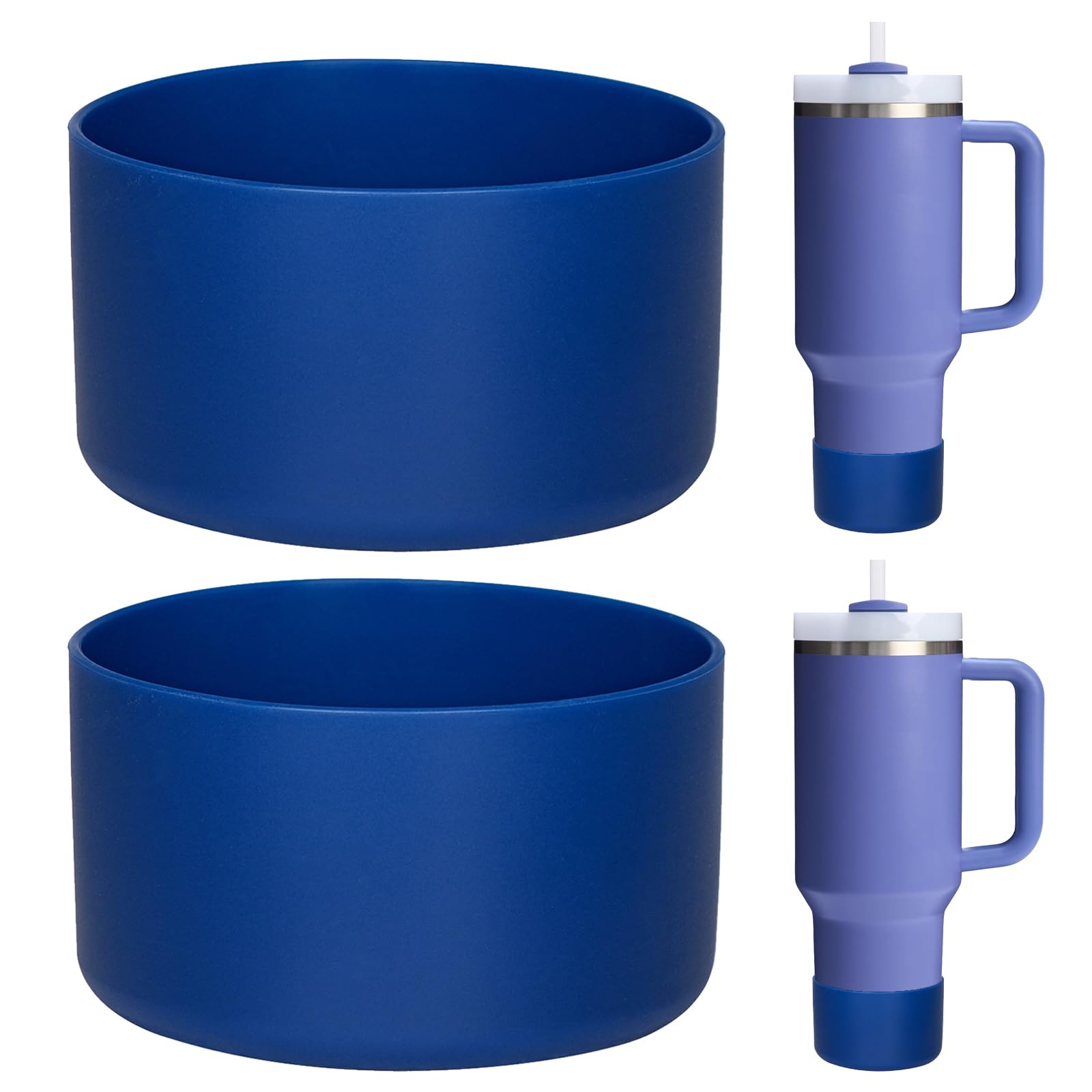 HEYSKAY 2pcs Protective Flask Silicone Boot Base for Stanley Quencher Adventure 30oz 40oz & Stanley IceFlow 20oz 30oz Tumbler, and Compatible with 12-24oz Hydro Sport Water Bottles,Yeti and More โ image 1