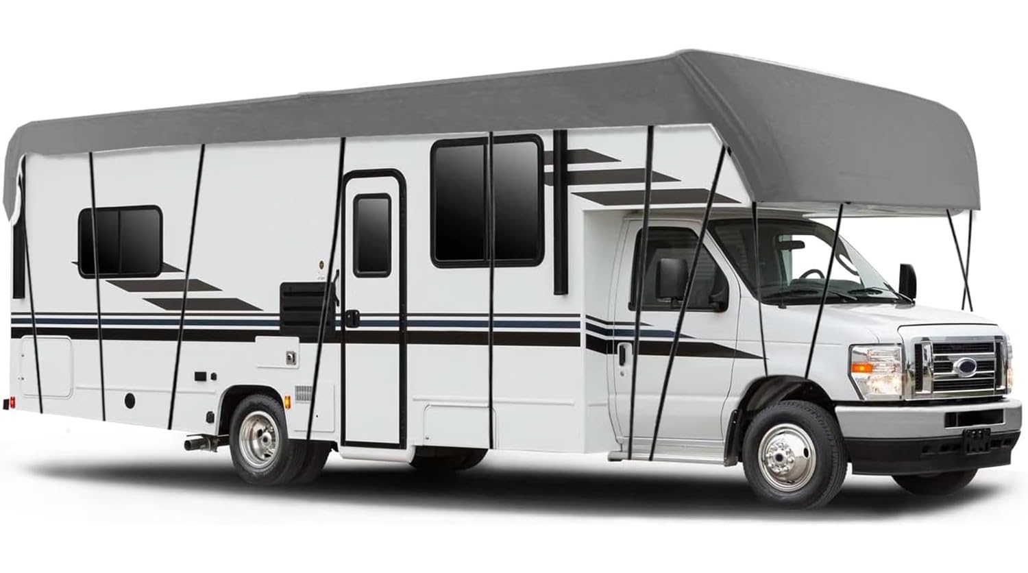 FUELIX Cubiertas para Autocaravanas Oxford 210D, Cubierta De Protección De Techo, Funda Protector Solar Impermeable Y Antinieve para Remolque, Camión De RV 8.5 * 3m