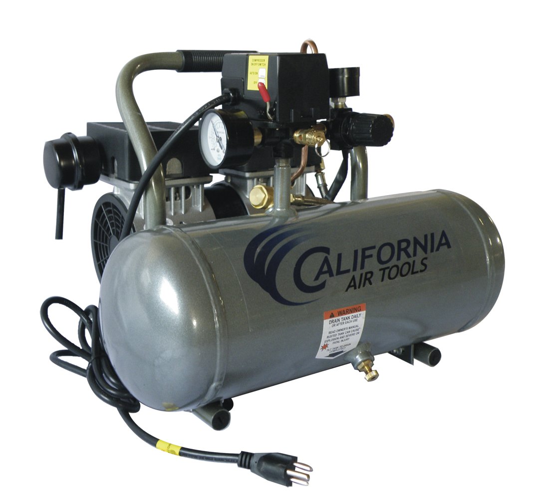 California Air Tools CAT-1650A Ultra Quiet and Oil-Free 1/2 Hp 1.6-Gallon Aluminum Tank Air Compressor