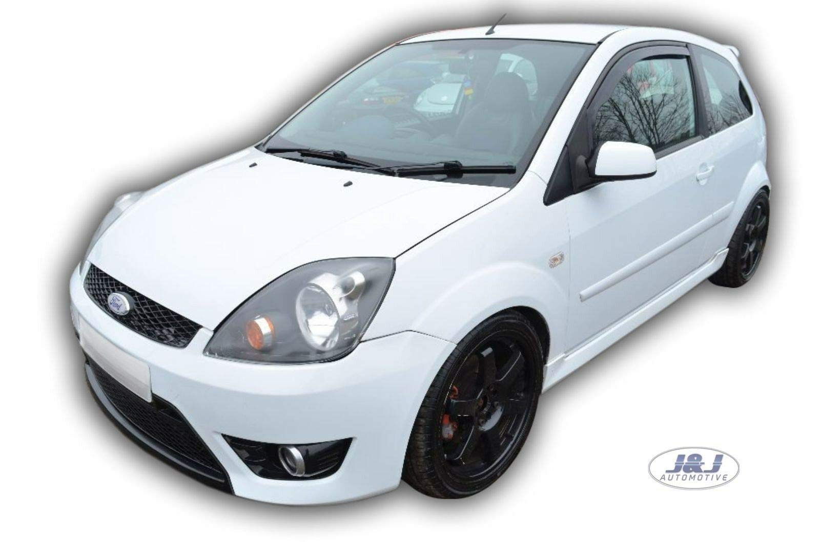 J&J AUTOMOTIVE Windabweiser passend für Ford Fiesta 3-Türer 2002-2008 2tlg, Heko Regenabweiser Vorne Getönt Dunkel Passform