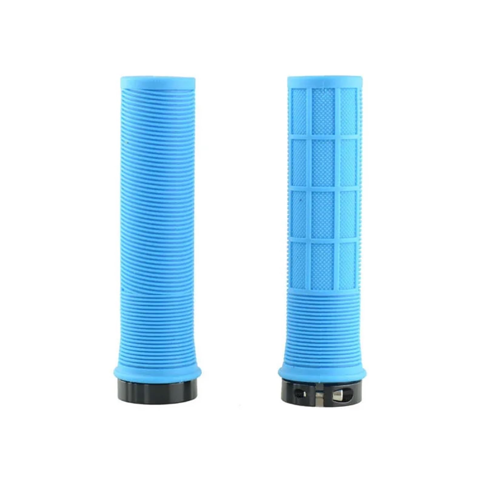 PJQUEKAIPJ bike handle grips TPR Bicycle Grips Integrated Bicycle Handlebar Grips Aluminum Alloy Lock On Bicycle Handles Non-slip MTB Bike Part ergonomic bike grips(Blue)