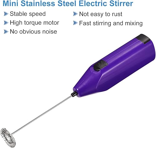 Miniatura 9 de MECCANIXITY Agitador eléctrico de vaso, mini mezclador de mano, funciona con pilas, mezcla de plata para vaso con purpurina, paquete de 2