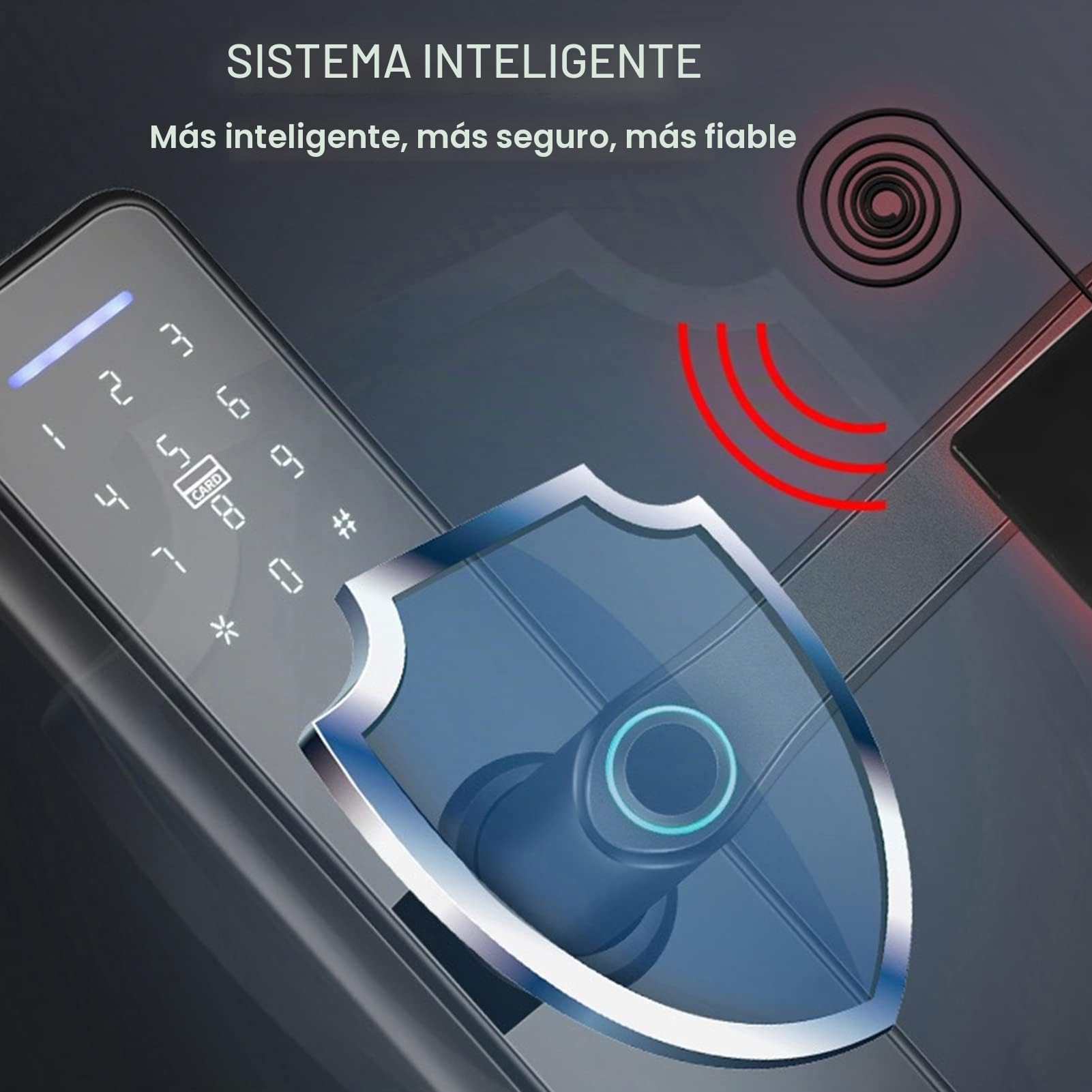 Cerradura Inteligente de Puerta Ejoyous con Huella Digital, WiFi y Desbloqueo Remoto, para Puertas Residenciales de 3,5-5,5 cm