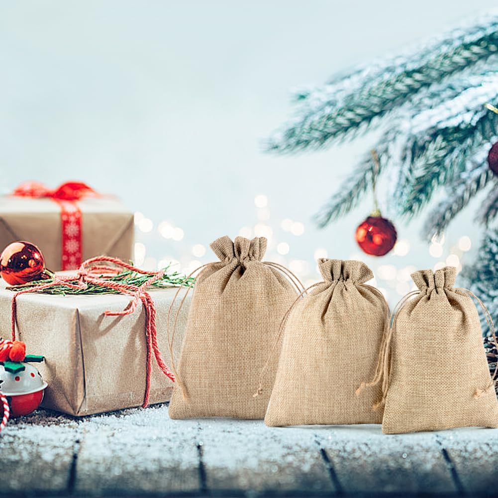 CLYPY - Sacs en toile de jute - 40 x 60 cm - 20 pièces - Multi-occasion - Noël, Douche Nuptiale