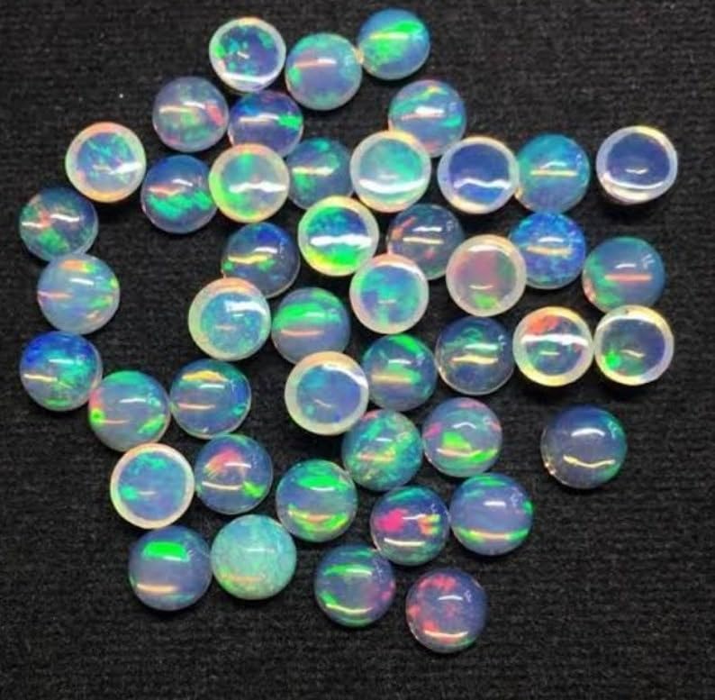 Cabochons opale éthiopienne 4mm calibrés sans défaut de taille - 2