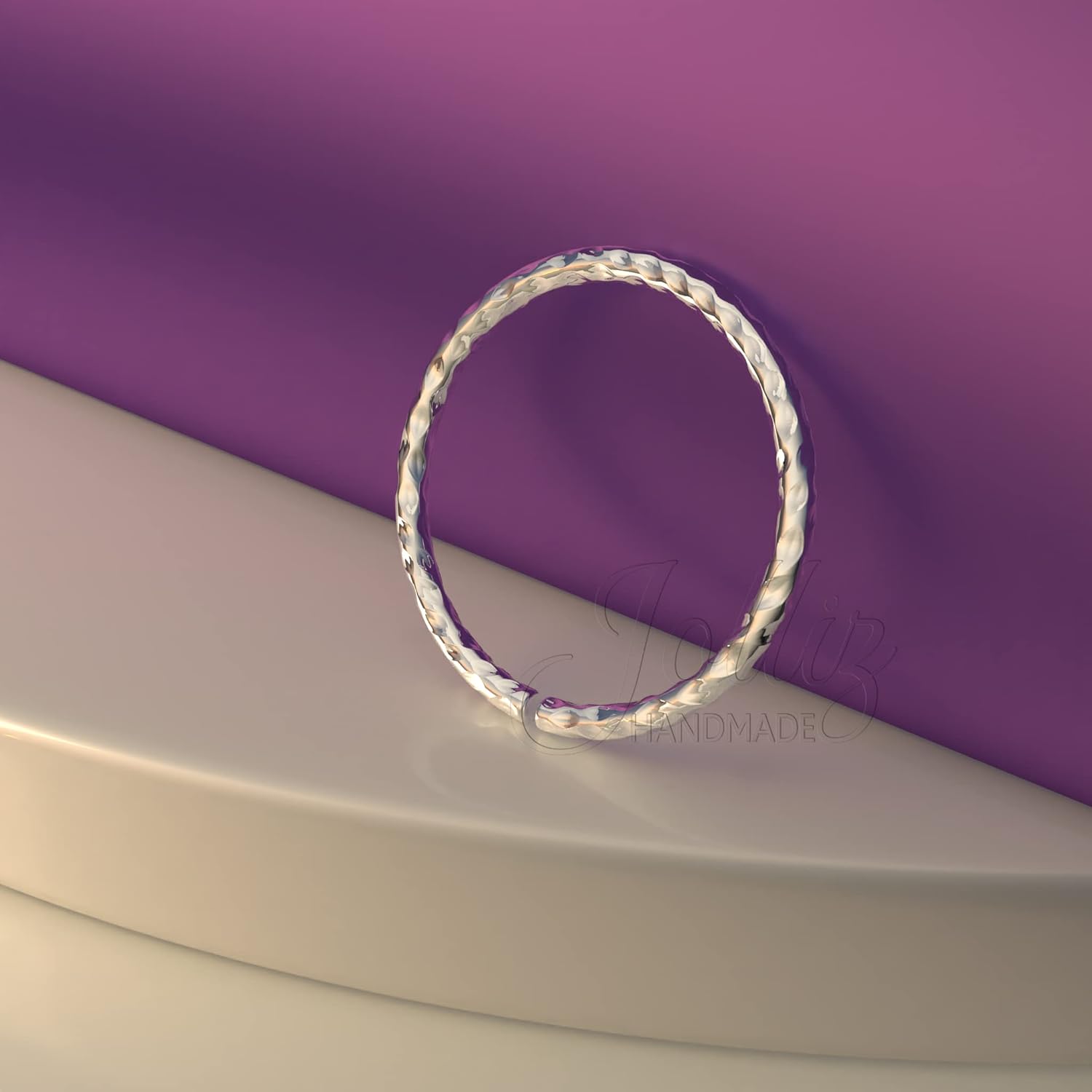 Jolliz Silver Nose Ring - Dainty 8mm Hoop 20 Gauge Hammered Piercing – Snug 925 Sterlibg Silver Nose Piercings – Body Jewelry Piercing Hoops – Gift Ready Purchase - Image 8