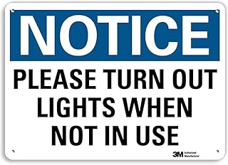 SmartSign “Notice - Please Turn Out Lights When Not In Use†Sign | 10