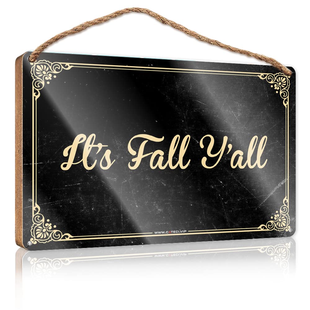 FRINTOXA Funny Wooden Signs It'S Fall Y'All Wooden Sign 1(15X28CM)