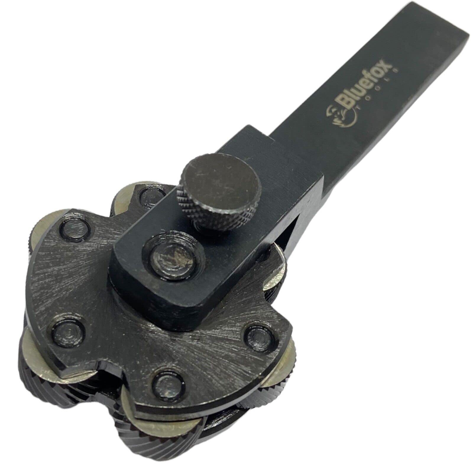 Soporte para herramientas de moleteado de torno de 6 cabezales de 3/4 x 5 pulgadas con cabeza giratoria de diamantes múltiples moleteados | 3 pares de ruedas moleteadas | Material