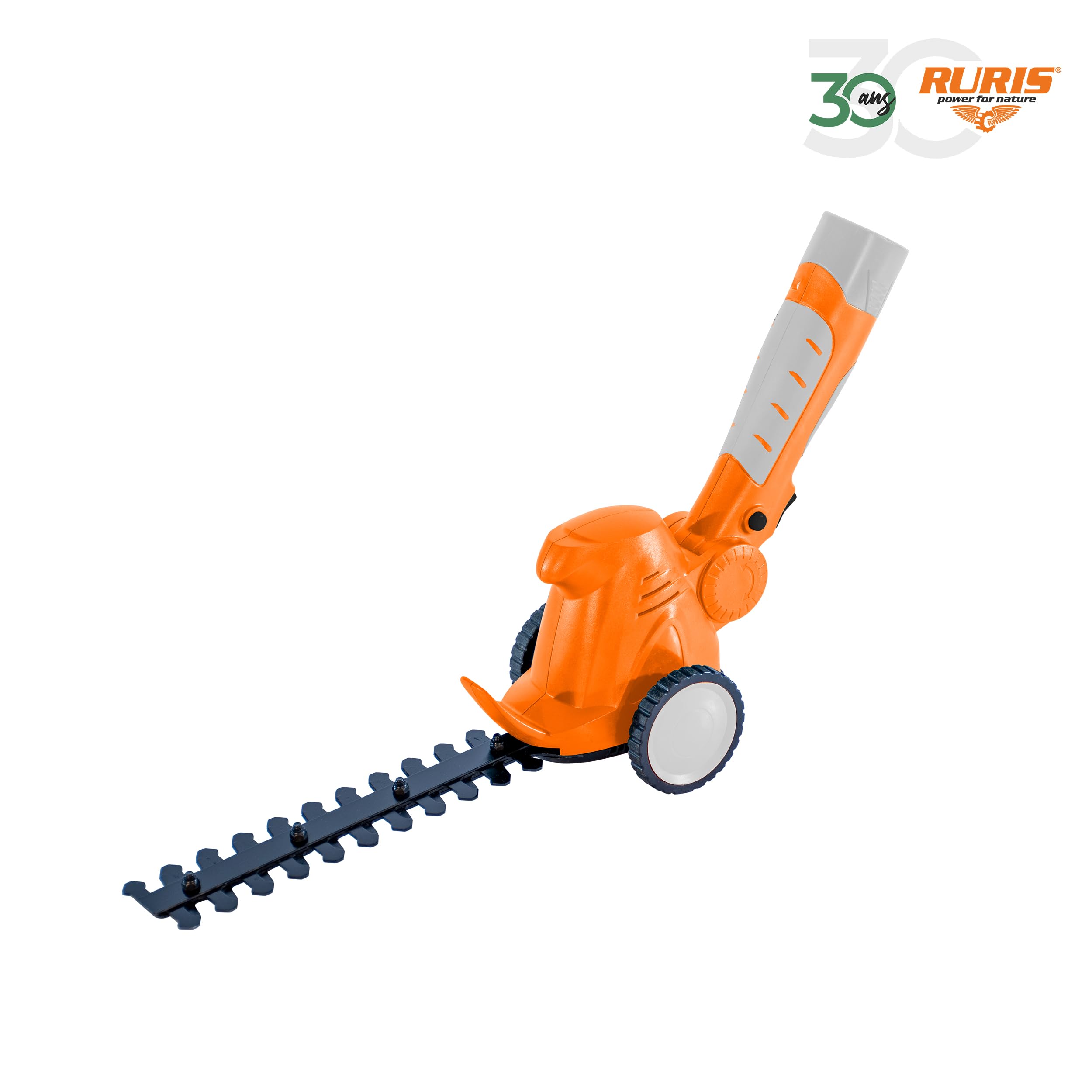 RURIS F455 - Cisaille Multifonction à Batterie 10.8V, 4-en-1 : Taille-Haie, Cisaille Gazon, Scie pour Branches, Aérateur de Sol - Manche Télescopique Ajustable, Poignée Rotative, Autonomie 80 min