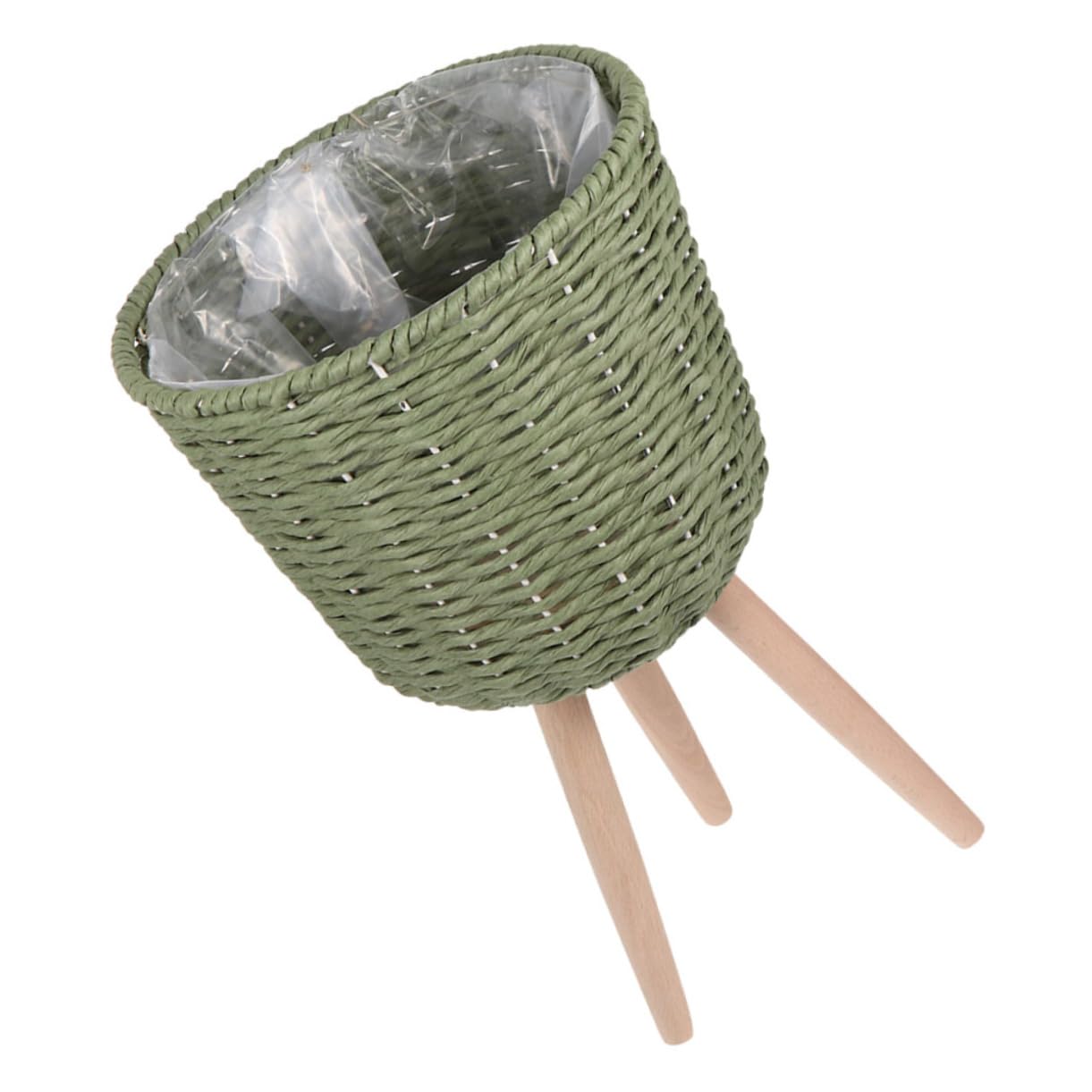 Pot de fleurs compact BESPORTBLE en rotin tressé fait main