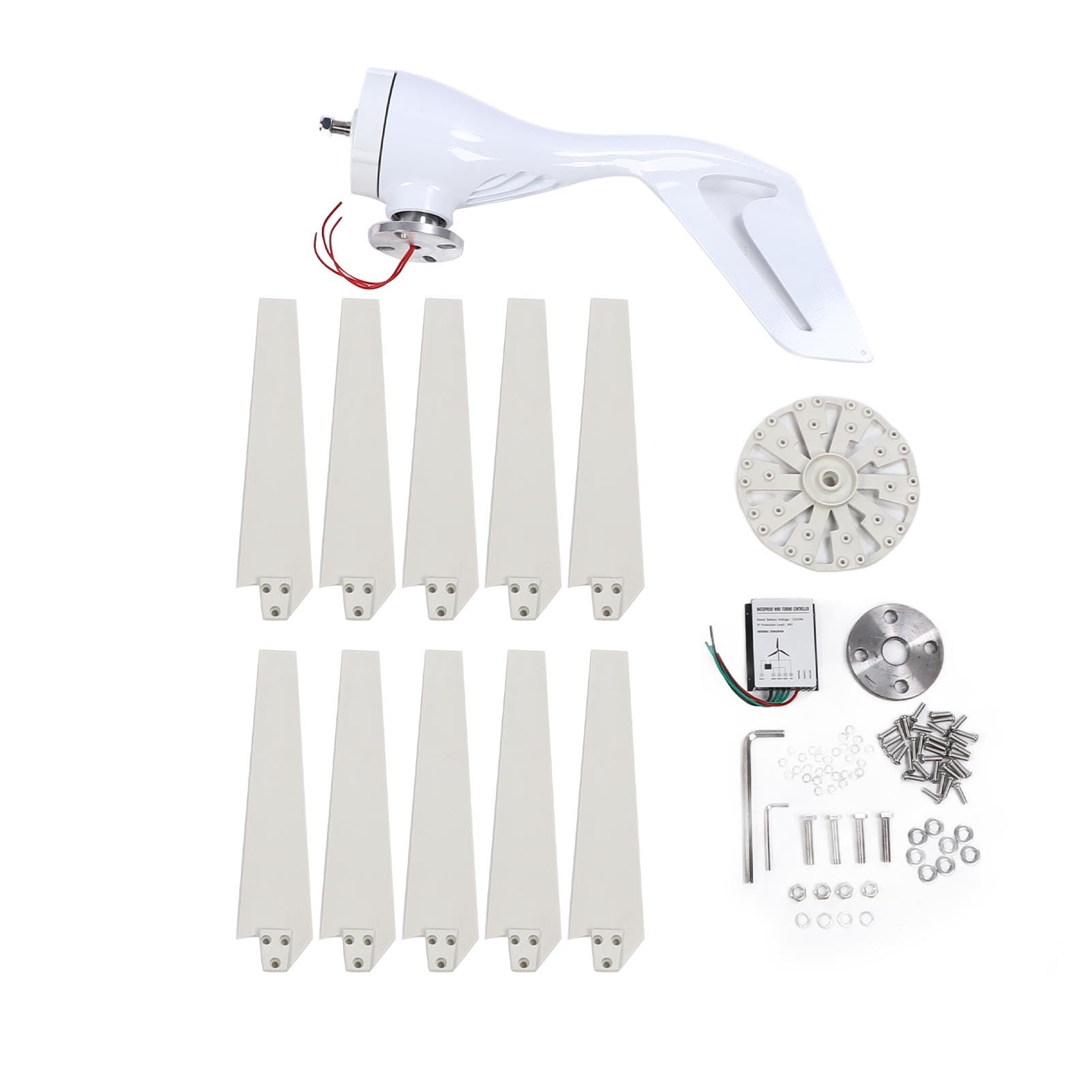 YWBL-WH Kit Generatore Eolico da 400 W, Pale in Fibra di Nylon Leggere, Regolatore di Carica MPPT, per la da Diporto per e Fattoria Domestica (DC12V)