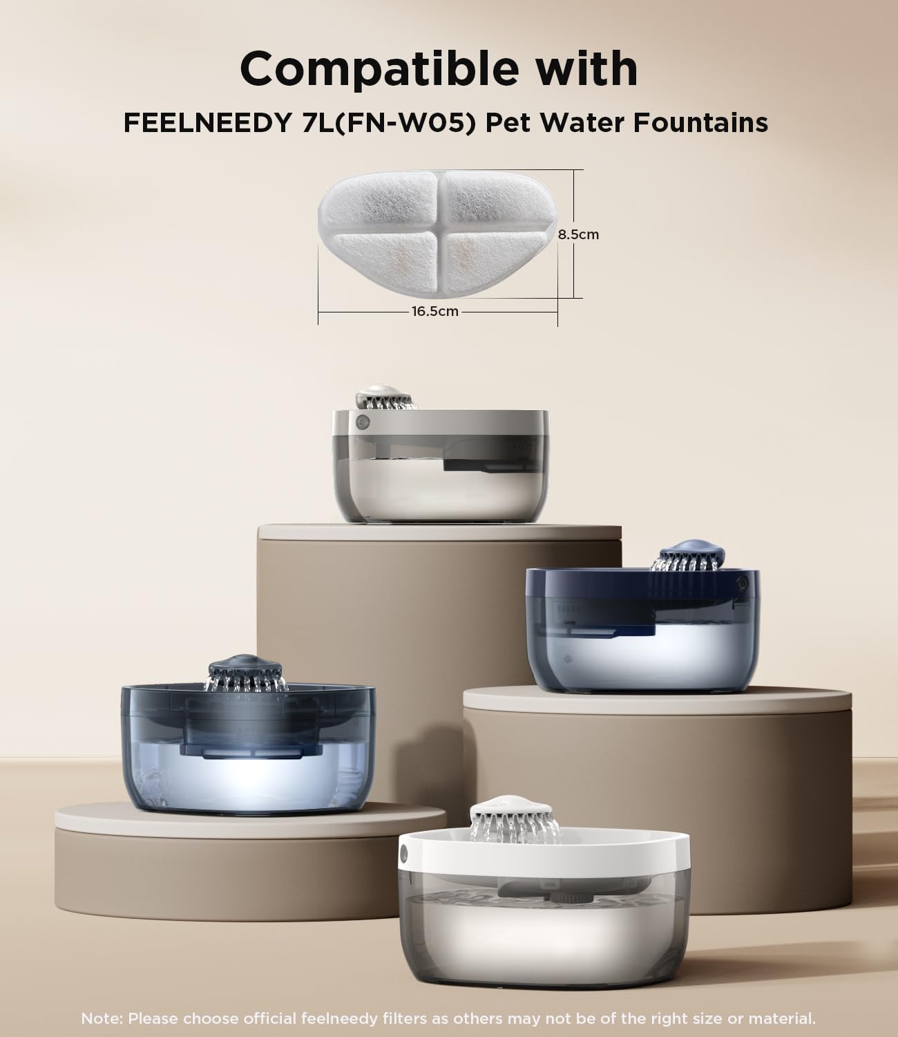 FEELNEEDY 6 Pezzi Filtri di Carbone Attivo+ 6 Pezzi Spugne per Pompa dell'acqua, sono Compatibile con 7 Litri Fontanella per Cani e Gatti (FN-W05) Confezionati Singolarmenti