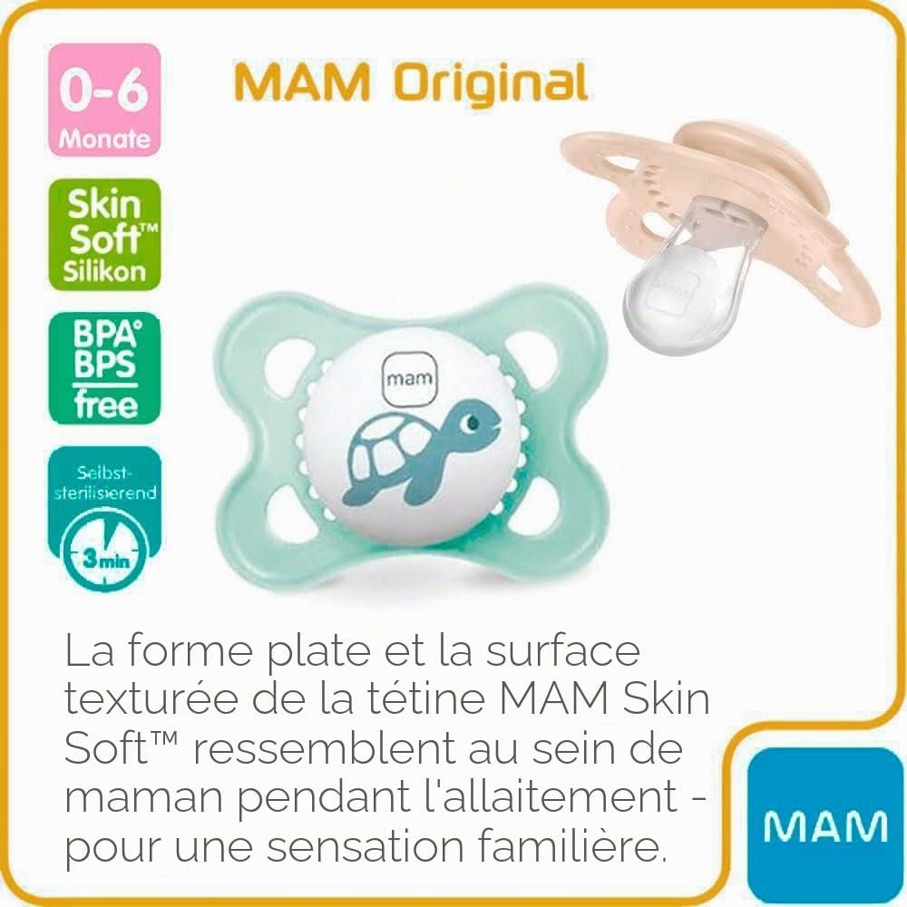 MAM Lot de 3 biberons anti-coliques de 160 ml et 260 ml avec tétine taille 1 dès la naissance