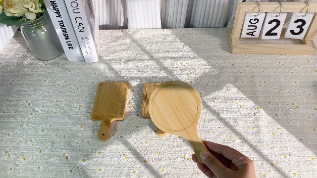 Set de 6 mini tablas de cortar de bambú miniatura 7