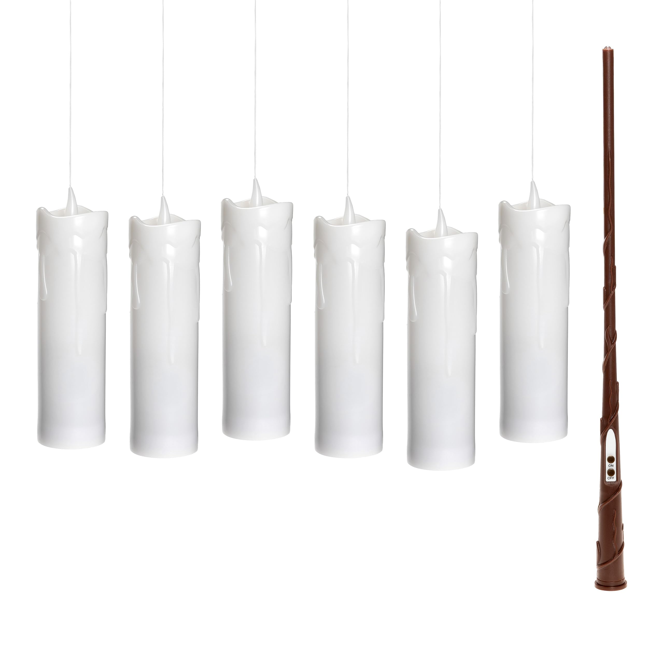 CAUTIOUS Schwebende LED-Kerzen Set – 12 Fliegende Kerzen Mit Zauberstab, Fernbedienung & Aufhängeset – Halloween, Weihnachten &