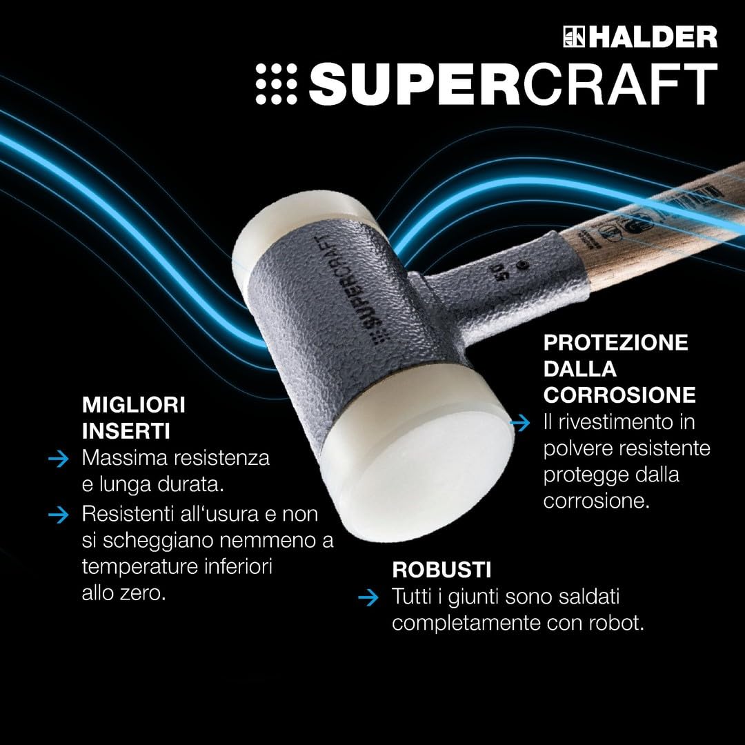 HALDER 3377.140 - Maza anti rebote metálico amarillo Supercraft Ø 40 mm