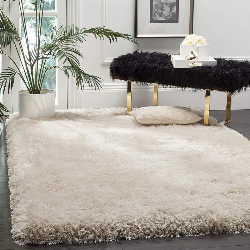 Image of zia carpets Cozy Soft Shaggy Non Slip Carpet for Home Decor Aesthetic Rugs with 2.5 inch Thikness Size 6x8 feet