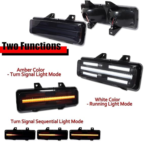 Switchback LED Clear Lens DRL Signal Lights For Chevy Blazer