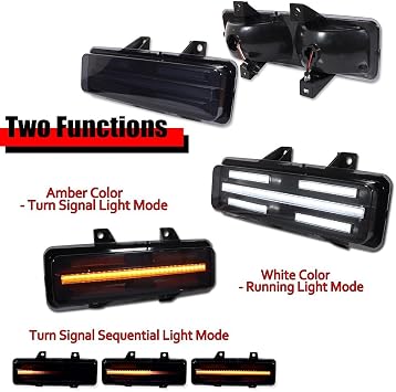 Switchback LED Clear Lens DRL Signal Lights For Chevy Blazer