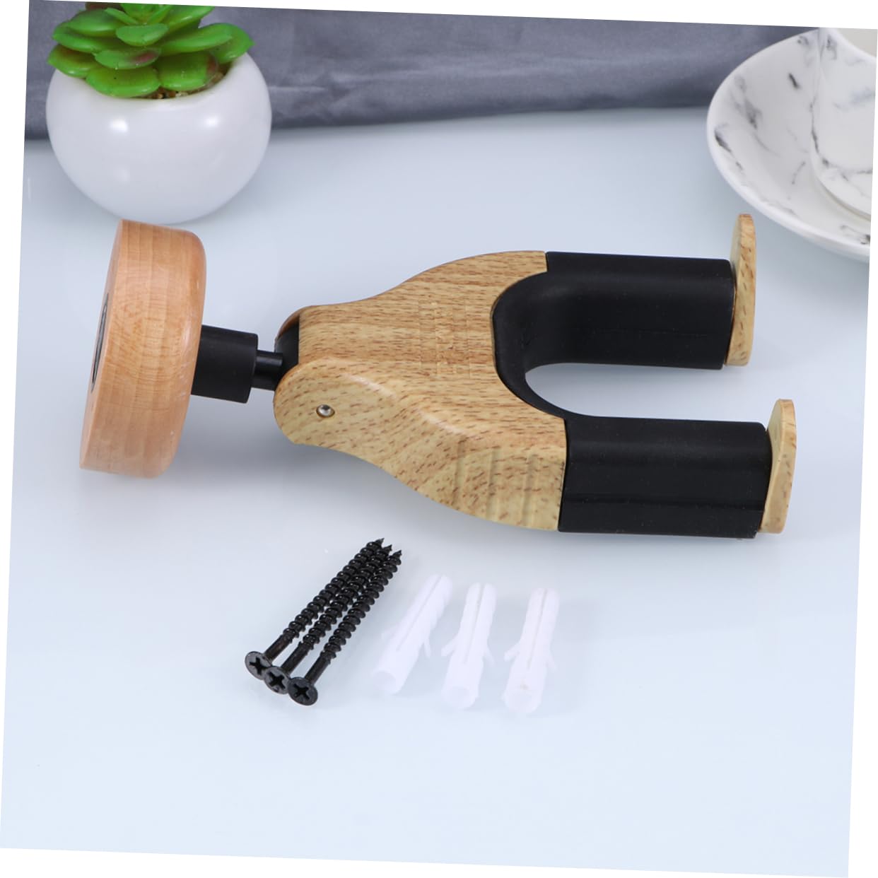 Yardwe Guitar Hanger Wall Mount Hook Holder with Deep Cradle Design for Acoustic Electric Guitars Convenient Detachable Stand Random Colors