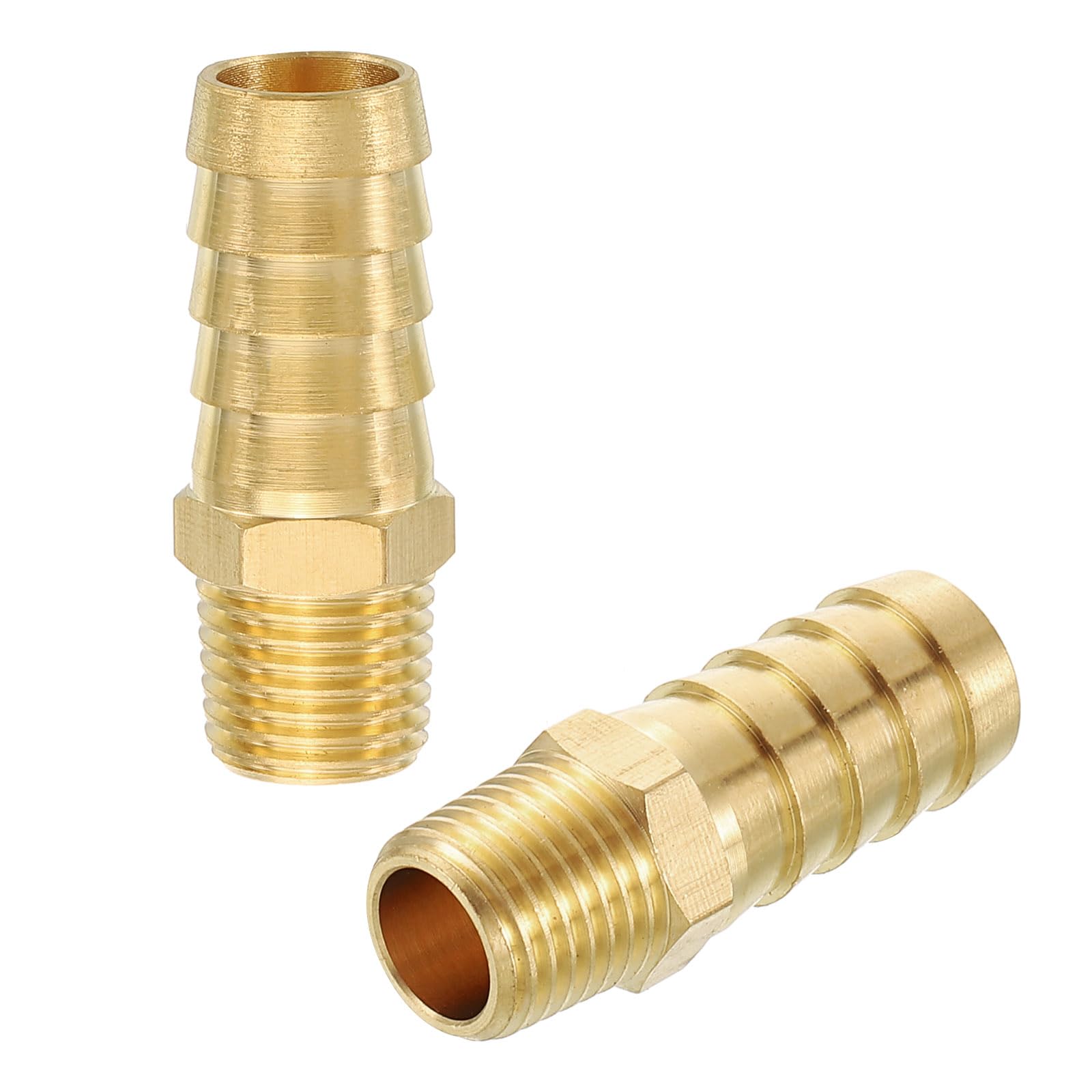 Rebower 25 Pack Brass Hose Barb to NPT Male Adapter, 1/2" Barb x 1/4" NPT Male for Industrial, Automotive, Fluid Transfer, Home Gardening, Water Treatment โ image 1