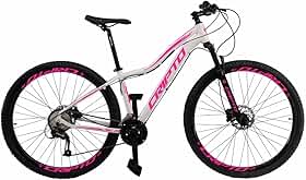 Bicicleta Aro 29 Cripto Scarlet MTB 24 Marchas Alumínio 6061 Freio a Disco Suspensão 80mm Pneus Cravados Bike Trilhas e Uso Urbano