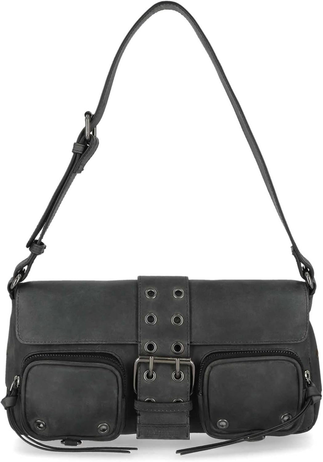 Harley-Davidson Women's Buckle Closure Saddle Bag Leather Purse - Black