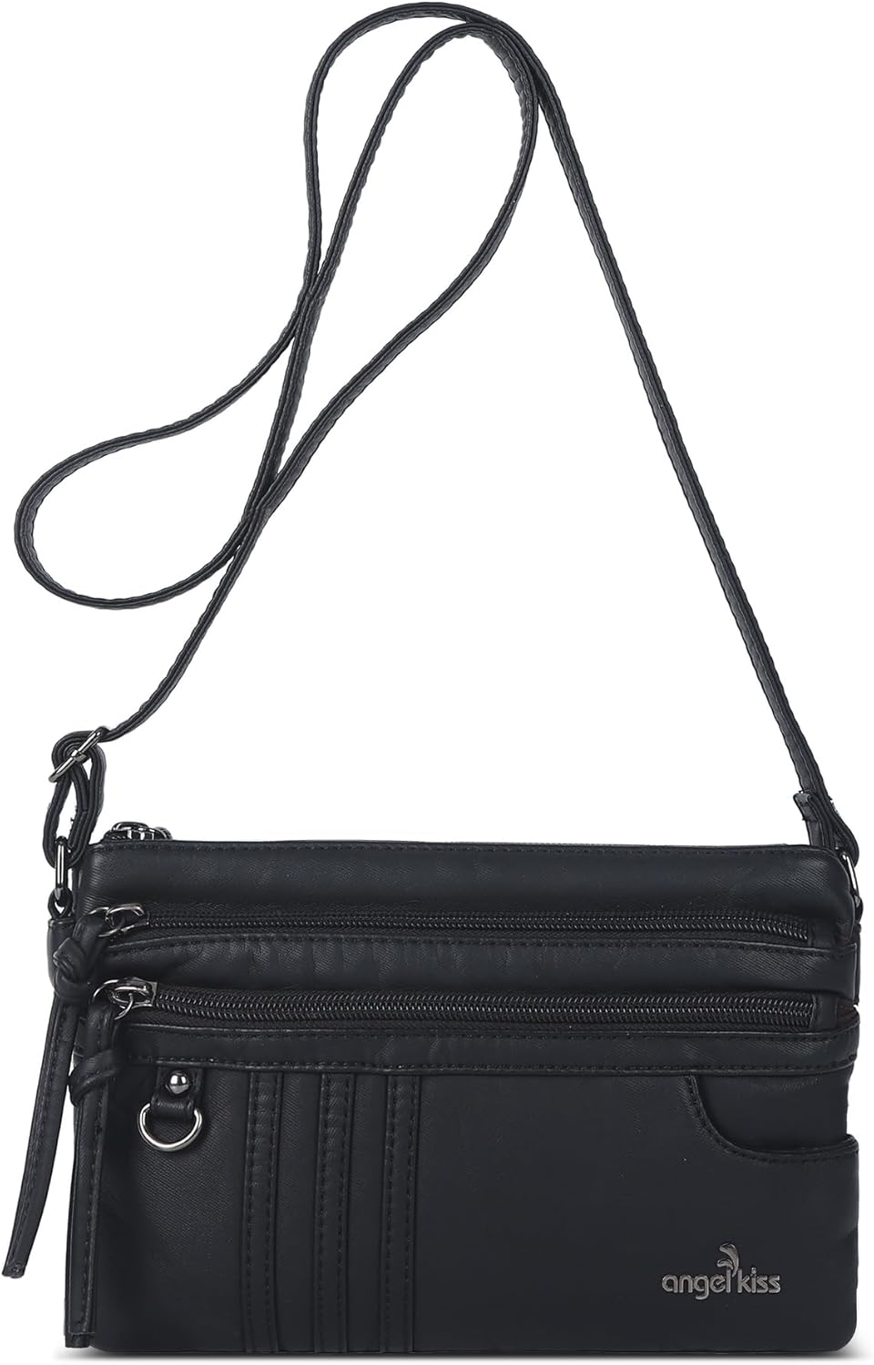 Angel Kiss Small Crossbody Bag for Women Leather Crossbody Purse Triple Compartments Cell Phone Purse Shoulder Bags for Women