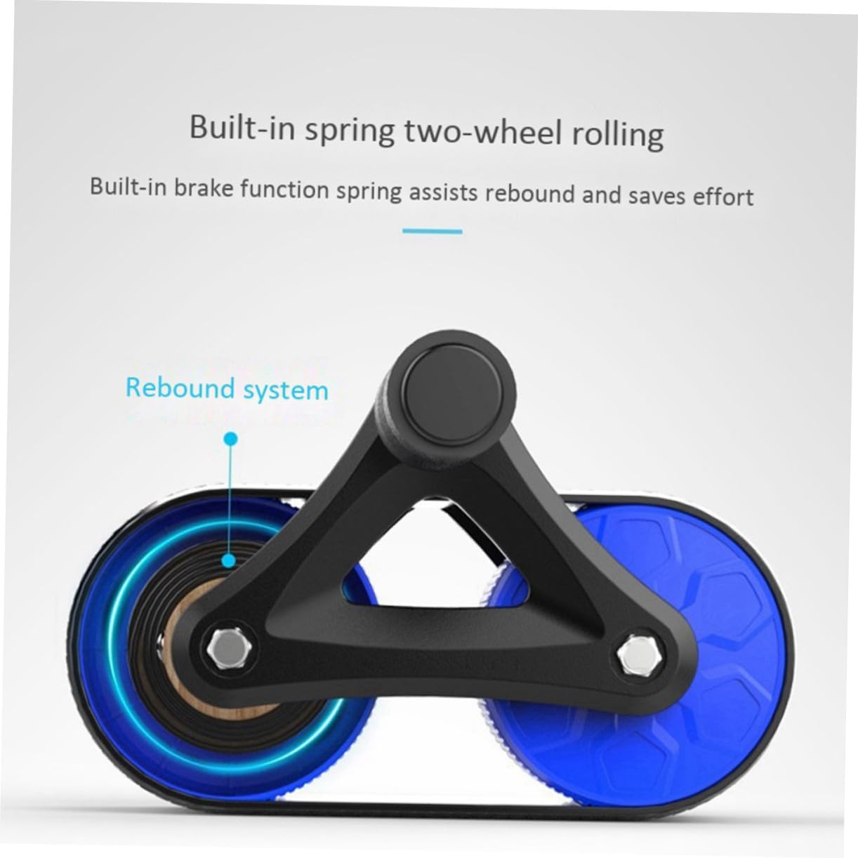 Ruota Addominali Fitness Professionale con Manico in Abs e Gomma Ruota Spessa Stile Tank per Allenamento Core Silenzioso Roller Addominali per Uomo e Donna Attrezzo Palestra Casa