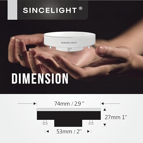 Miniatura 6 de SINCELIGHT Bombilla LED GX53 para gabinete, 7 W (equivalentes a 50-60 W), blanco frío 6000 K, se adapta a accesorios GX53, unidades de cocina,