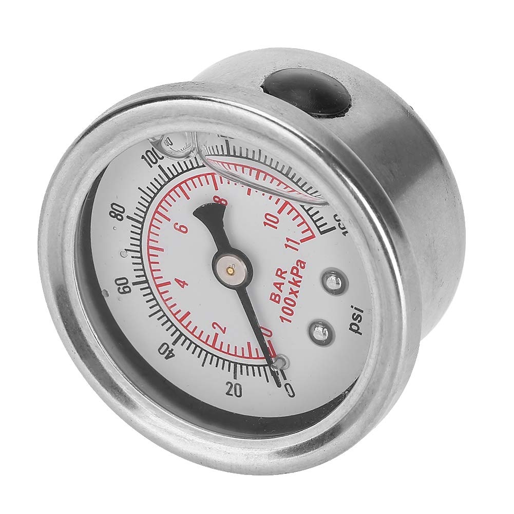 Manometro del Carburante Riempito di Liquido, Alta visibilità 0-160 PSI/bar Manometro del Regolatore di Pressione del Carburante per Auto, per, per Acura, per