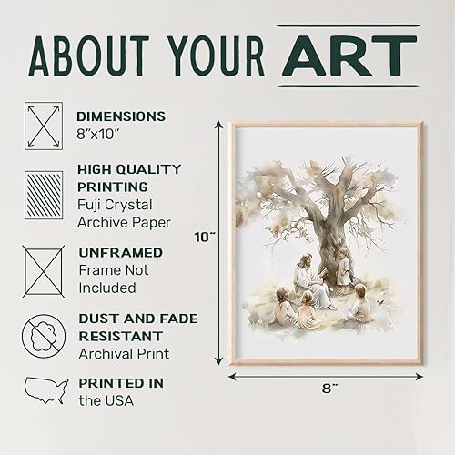 Miniatura 3 de Jesus Decor - Póster de Dios de 8 x 10 pulgadas, decoración de pared de Cristo, arte de pared para habitación de bebé, decoración cristiana para