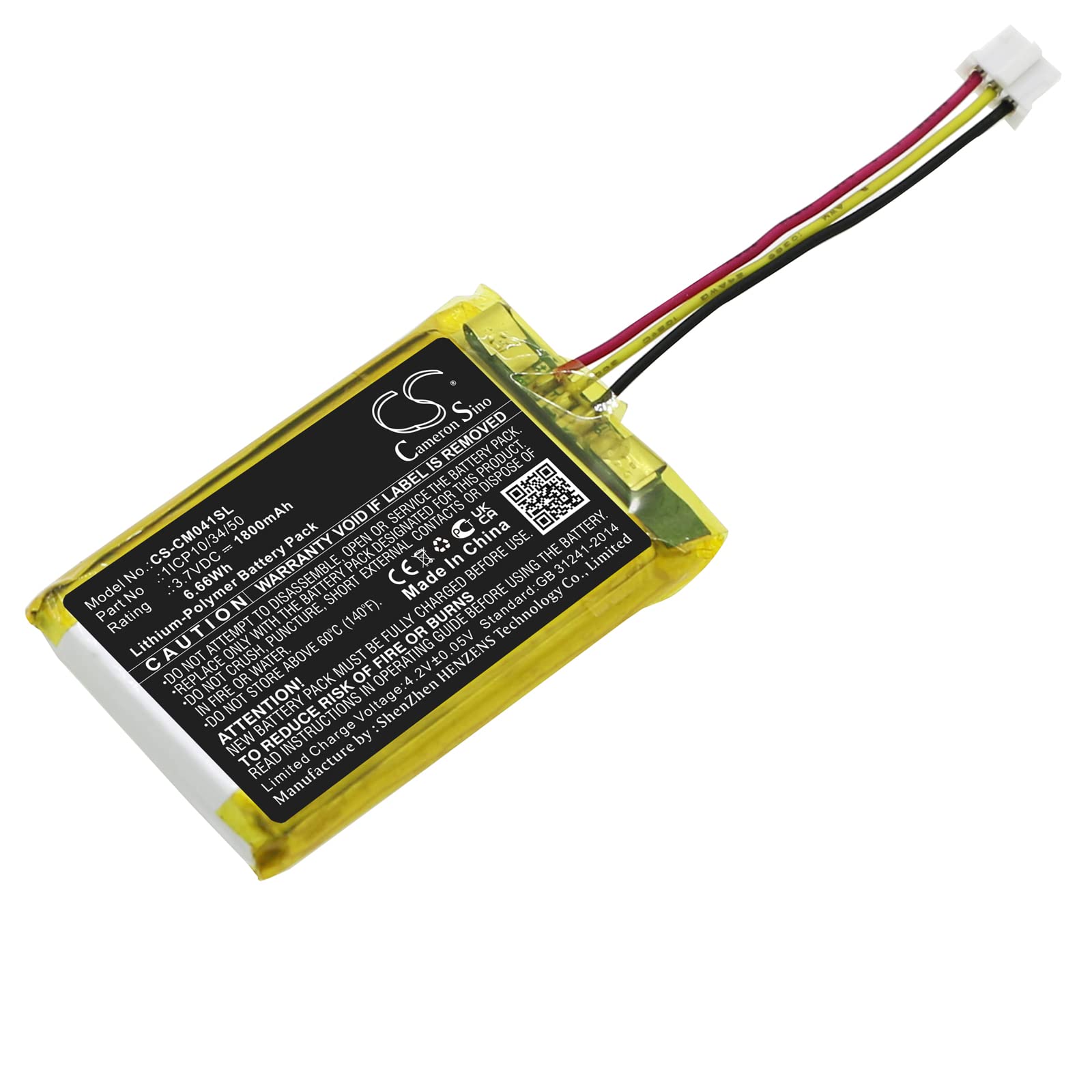 Batterie Rechargeable Cameron Sino Pour Appareil Photo HX300 - 1800 MAh / 6.66 Wh, Li-Po 3.7V, Compatible FNB-122Li - 4