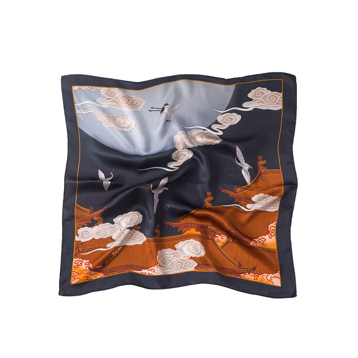 Pañuelo de seda, pañuelo cuadrado de moda para mujer, auténtico satén de seda de morera, ligero y suave, estampado.