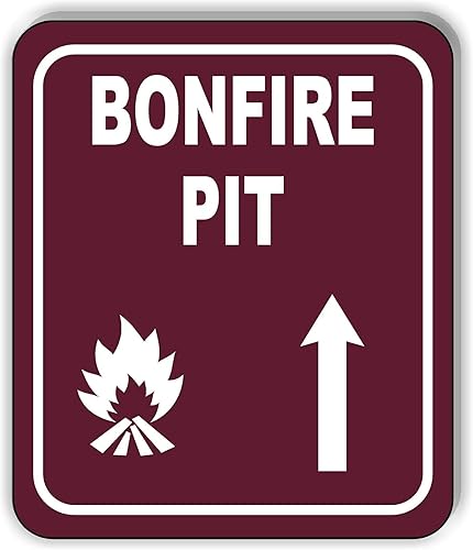 BONFIRE PIT DIRECTIONAL UPWARD ARROW TRAIL Aluminum Composite Outdoor Sign 15" x18"