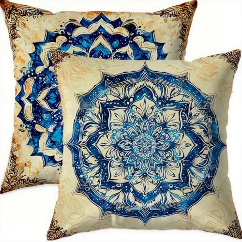 Housse coussin 80x80cm double face imperméable avec fermeture éclair invisible - 2
