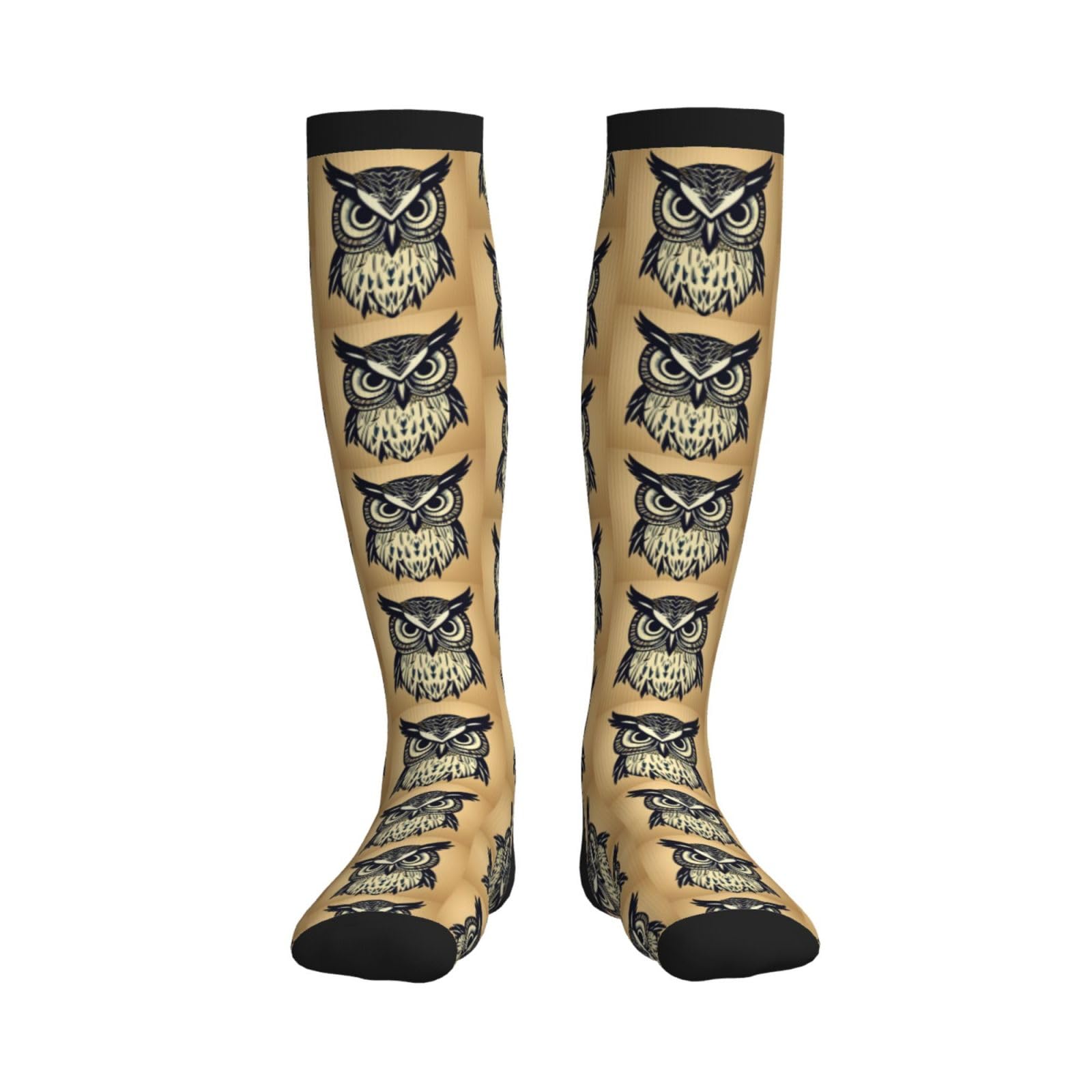 Longzehao Cute Owl Print Compression Socks for Women and Men,15-20 mmHg is Best Support for Athletic sports